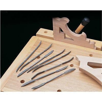 EURO TOOL Double Ended Wax Rifflers with Handle Set Of 10 FIL-991.50 EURO TOOL Double Ended Wax Rifflers with Handle Set Of 10 FIL-991.50